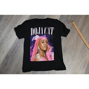 Doja Cat Graphic T-Shirt Black Pink Hair Concert Merch Adult Unisex Large